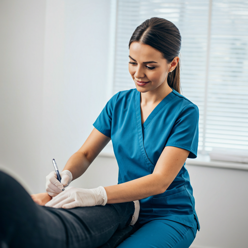 Professional therapist working with patient
